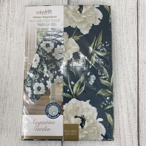 Colordrift Tablecloth 60x104 Augustine Garden Blue White Flowers Indoor/Outdoor